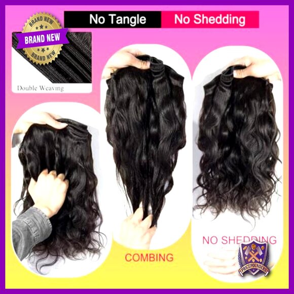 Brazilian Virgin Hair Extensions Body Wave Bundles 18-22 Inch Unprocessed main image 5